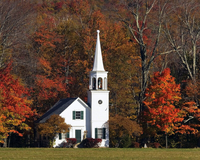 White Church with Steeple — Serene