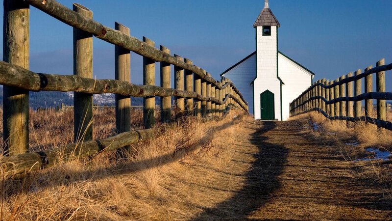 White Church with Steeple — Serene, Winter