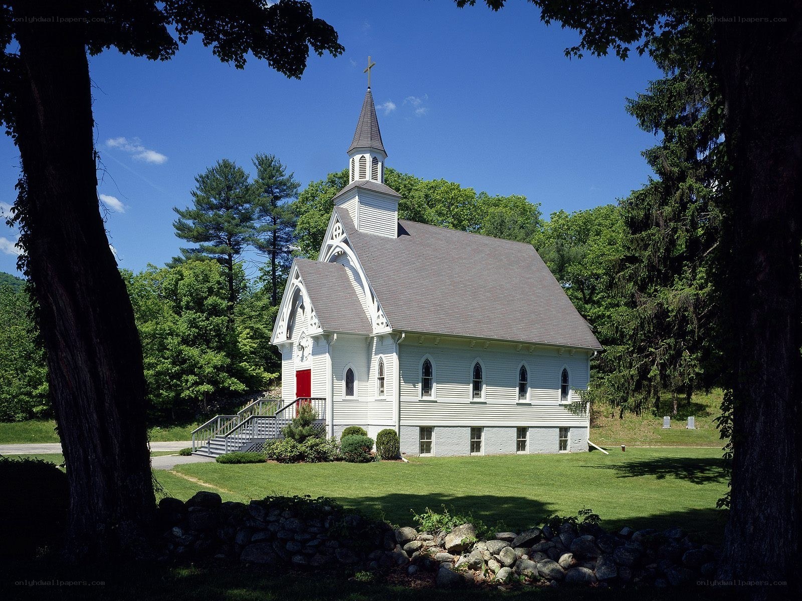 White church with steeple