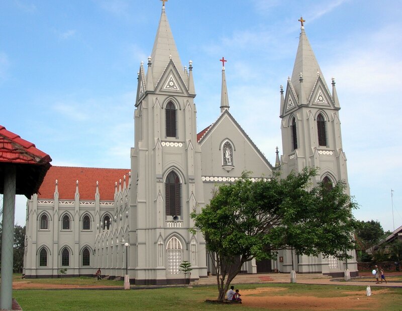 White Church with Twin Towers — Gray