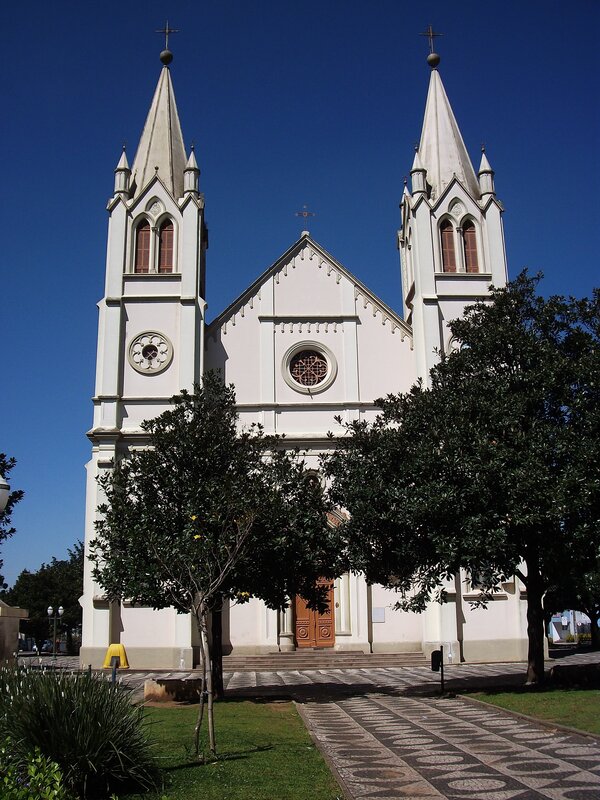 white church with twin towers
