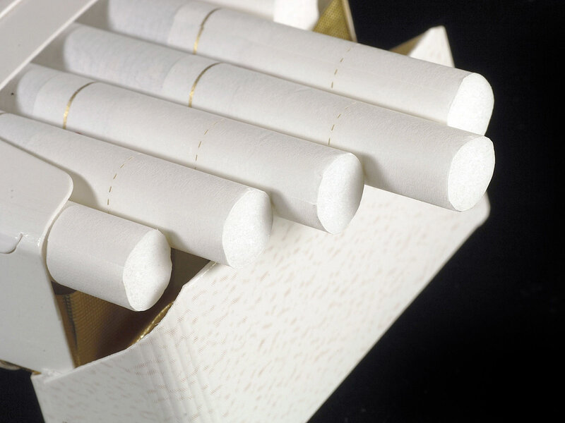 white cigarettes in a pack