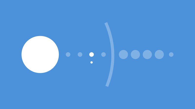 White Circle and Dots — Blue