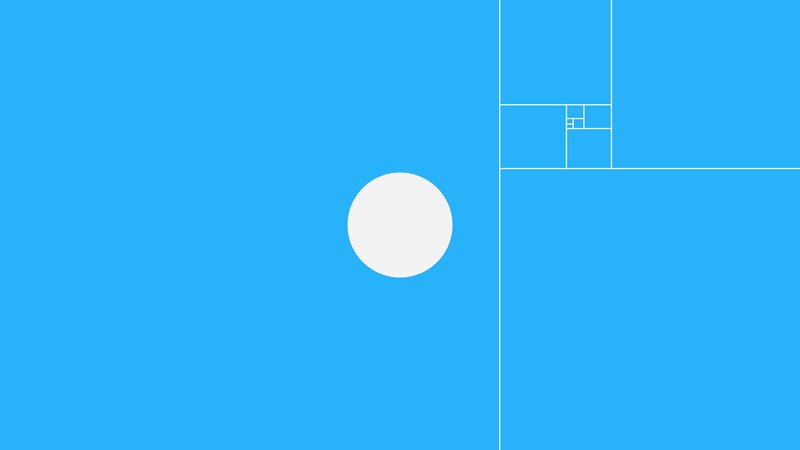 White Circle on Blue — Calm, Abstract