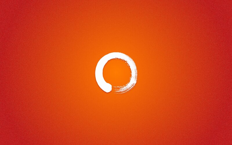 white circle on orange background