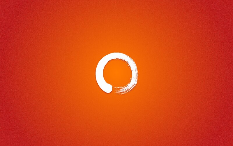 white circle on orange background