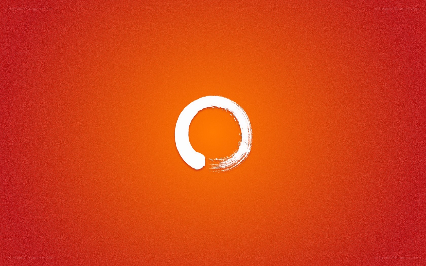 white circle on orange background