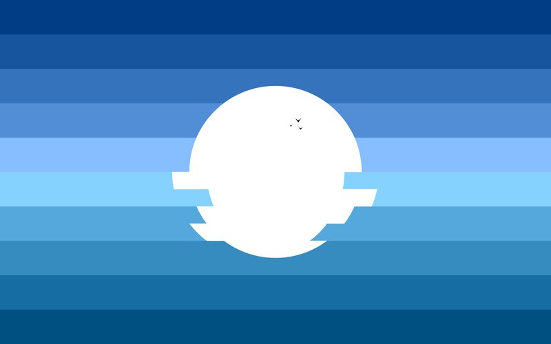 White Circle with Birds