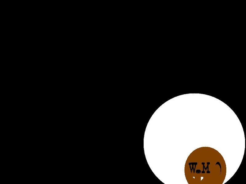 white circle with brown logo