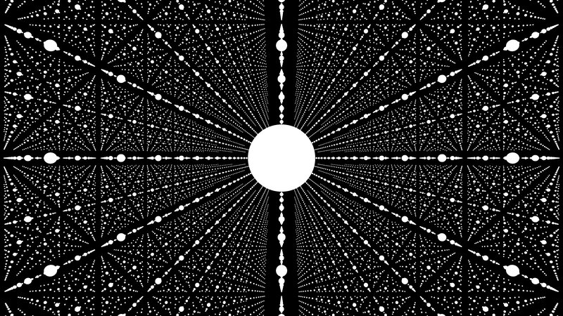 White Circle with Dots — Black