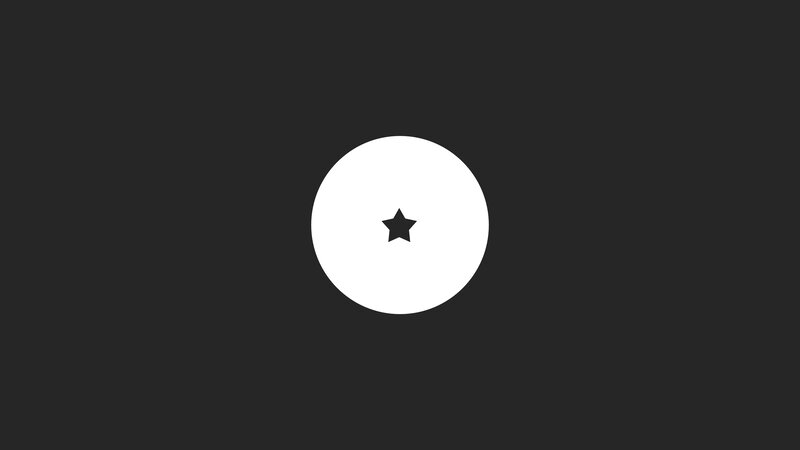 White Circle with Star — Black
