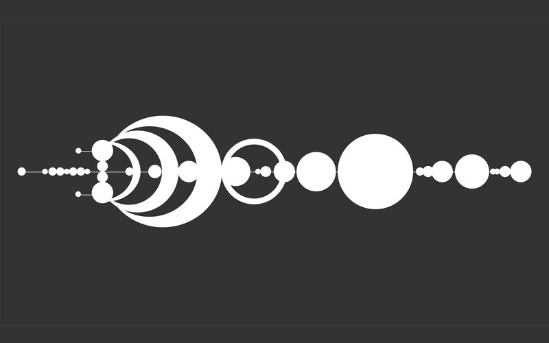 White Circles on Dark Background — Minimalist