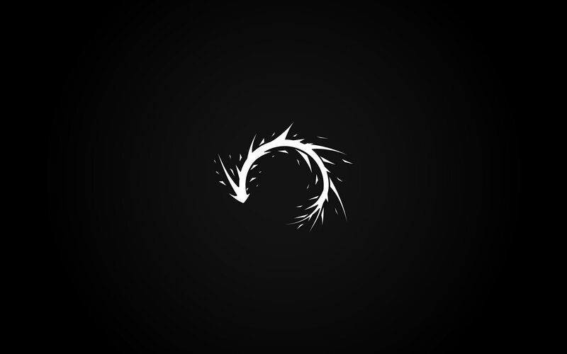 white circular arrow logo
