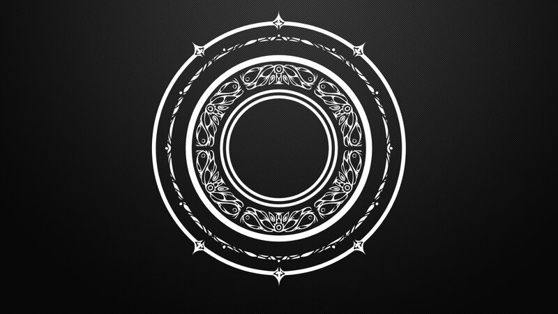 White Circular Design — Black