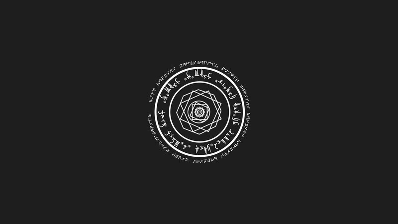 White Circular Symbol — Black, Mysterious