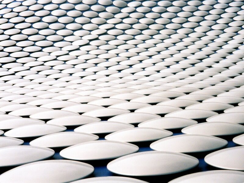 white circular tiles pattern