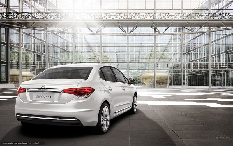 White Citroen C4 L sedan