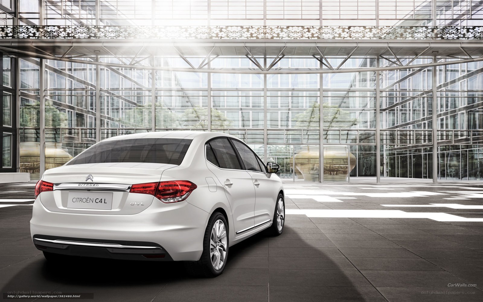 White Citroen C4 L sedan