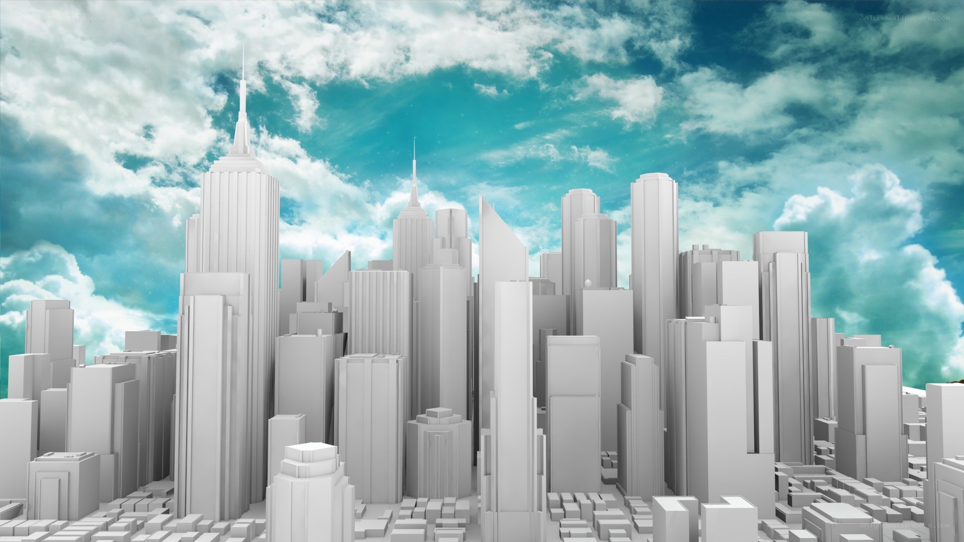 white city skyline model