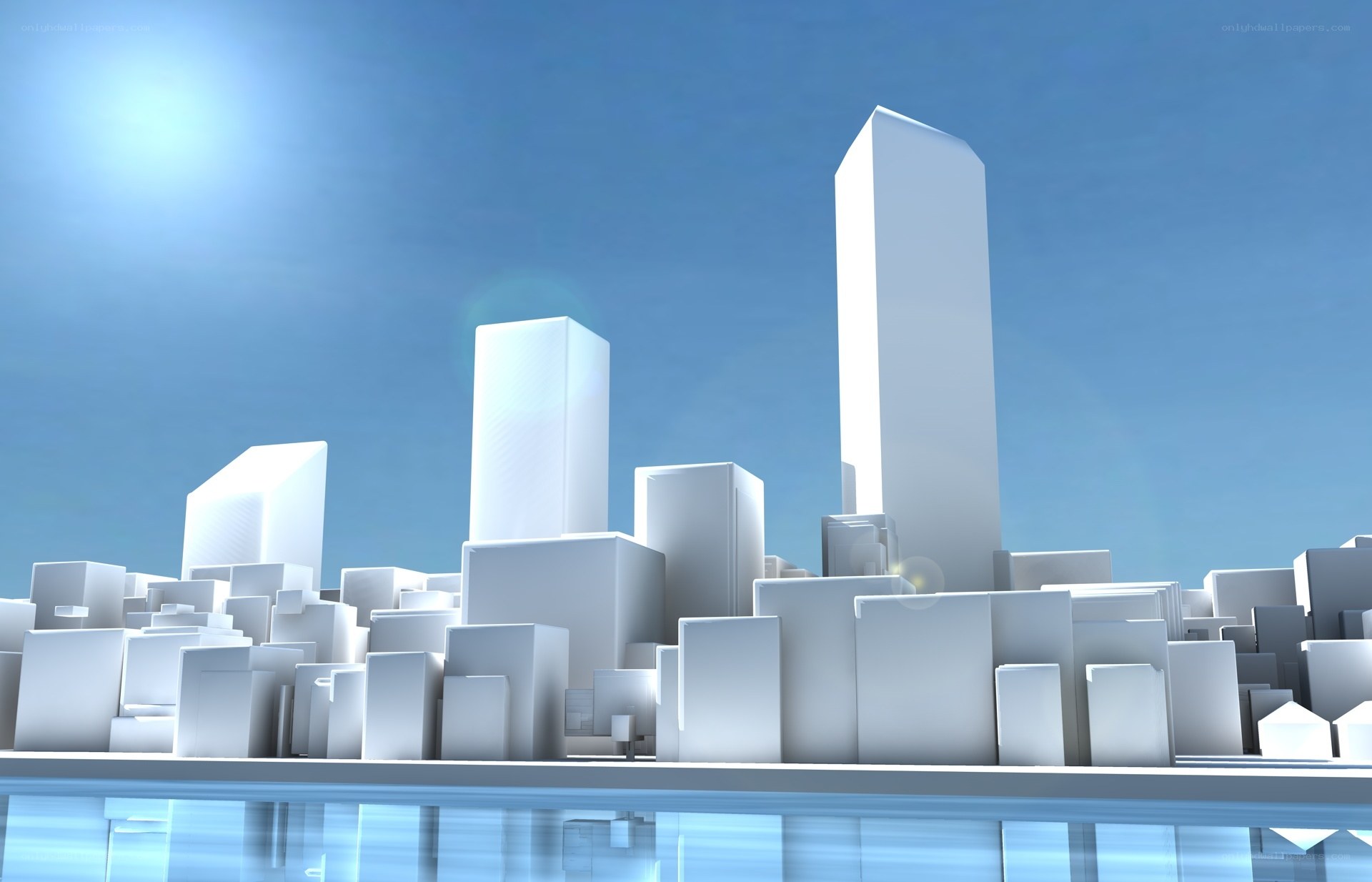 White city skyline model