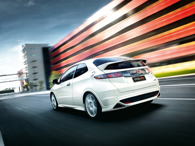 White Civic Type R Car — Dynamic