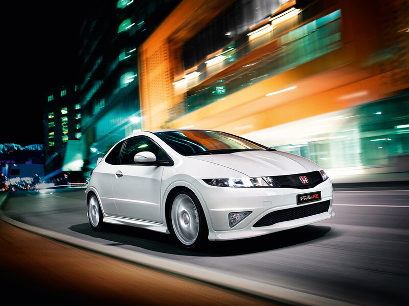 White Civic Type R Car