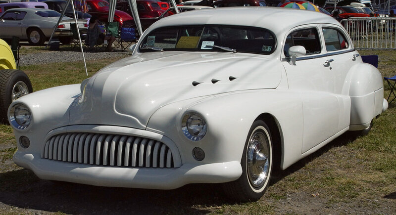 White Classic Car — Calm, Afternoon, Photograph, Car Show