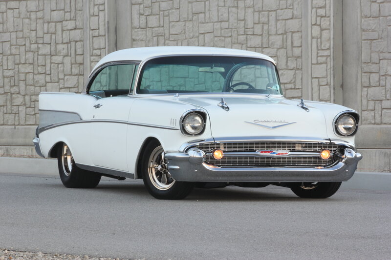 White Classic Car — Calm, Afternoon, Photograph, Stone Wall