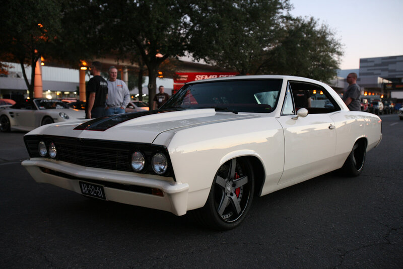 White Classic Car — Calm, Sunset, Photograph, People