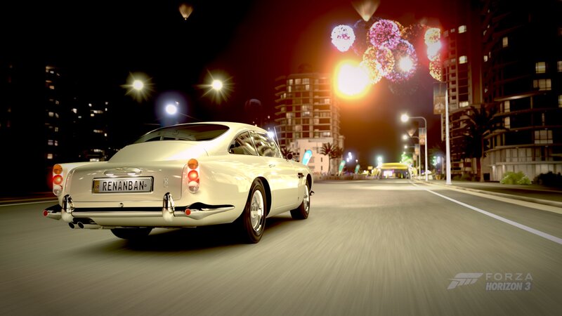 White Classic Car — Celebratory