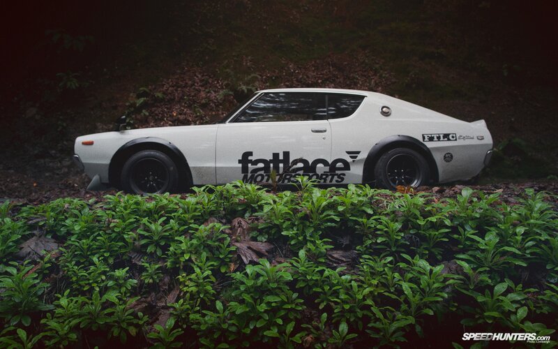 White Classic Car — Dramatic, Photograph, Plants
