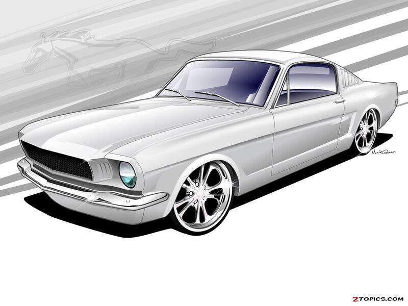 White Classic Car — Dynamic, Illustration
