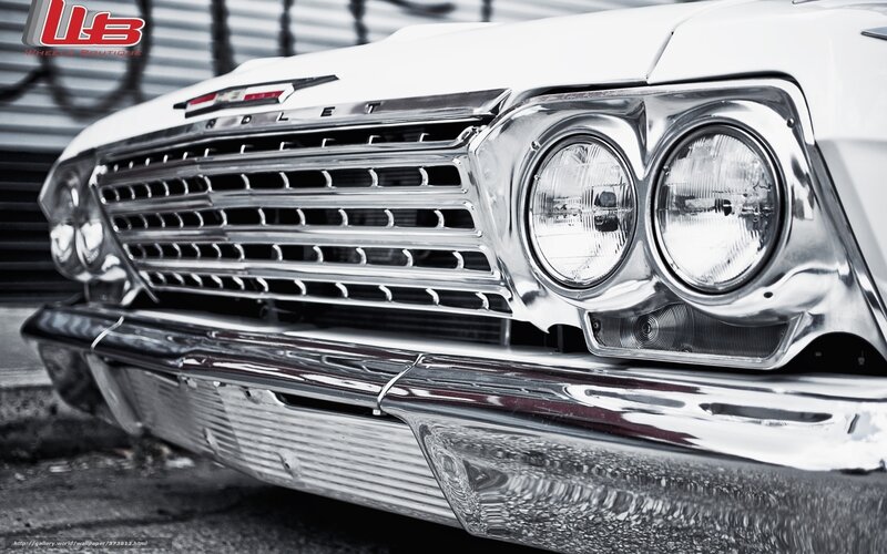White Classic Car Front
