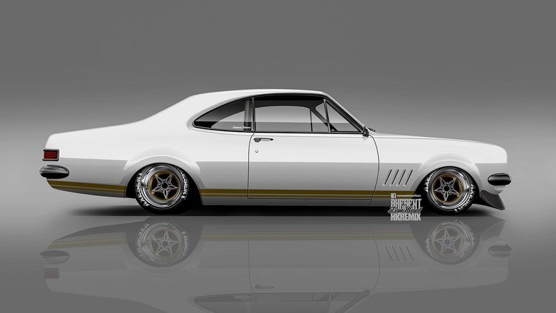 White Classic Car — Neutral, Digital Art
