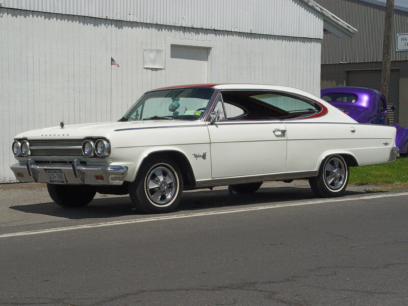 White classic car on street