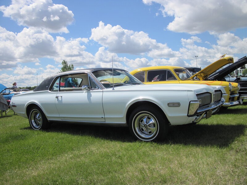 White Classic Car — Outdoor, Afternoon, Photograph, Yellow Car