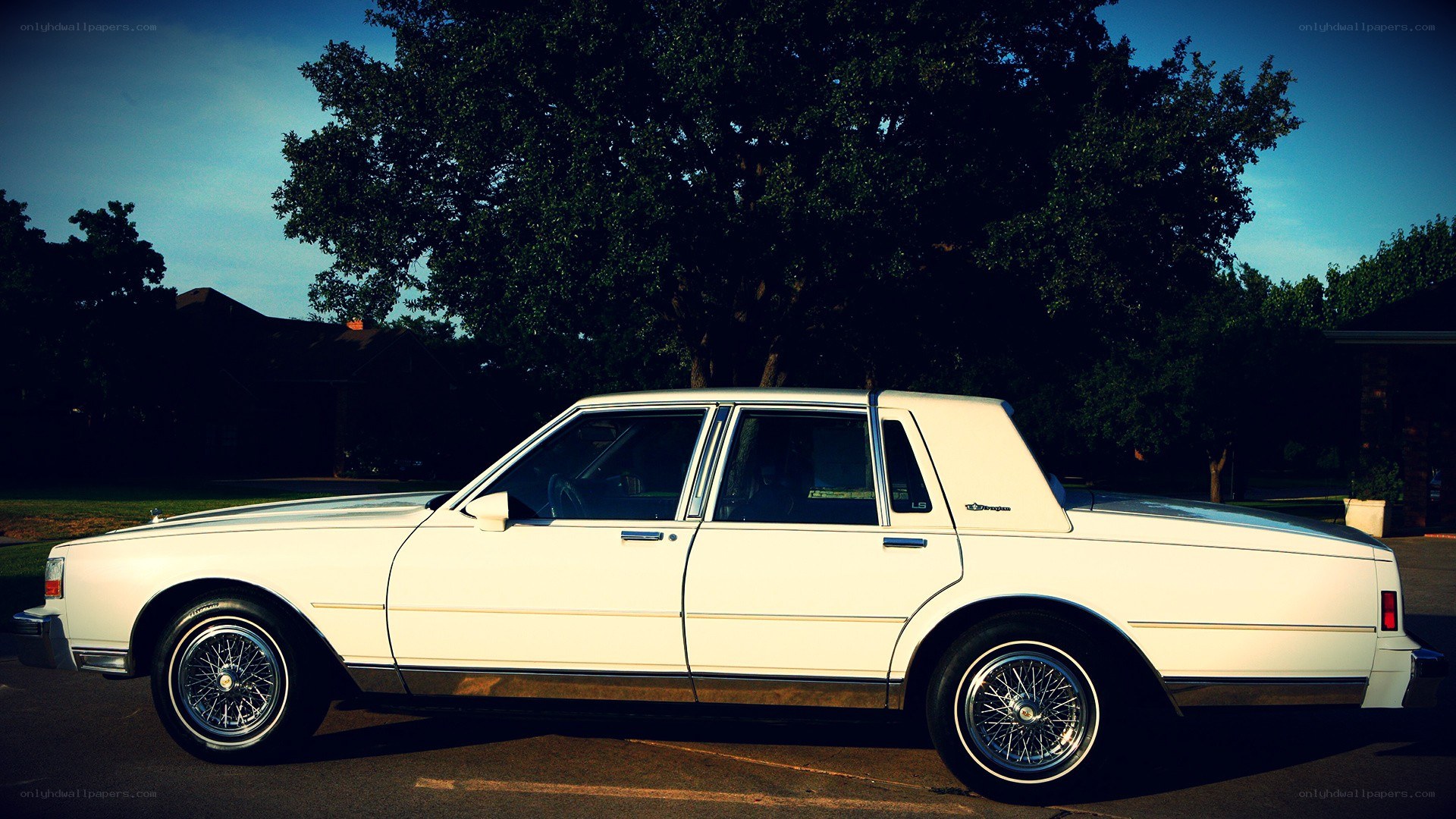 white classic car parked outside