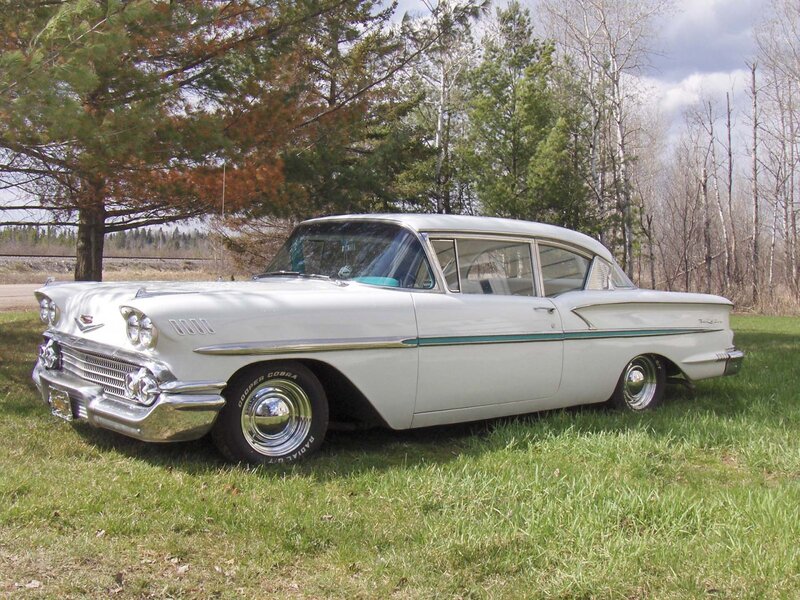 White Classic Car — Serene, Spring