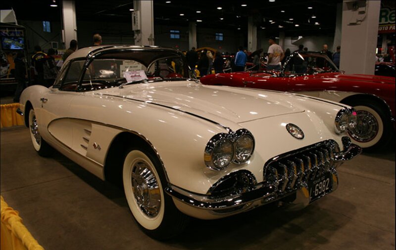 White Classic Car — Showroom