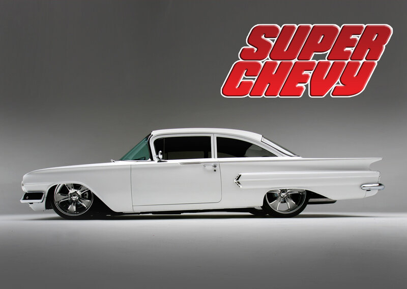 white classic chevrolet super chevy
