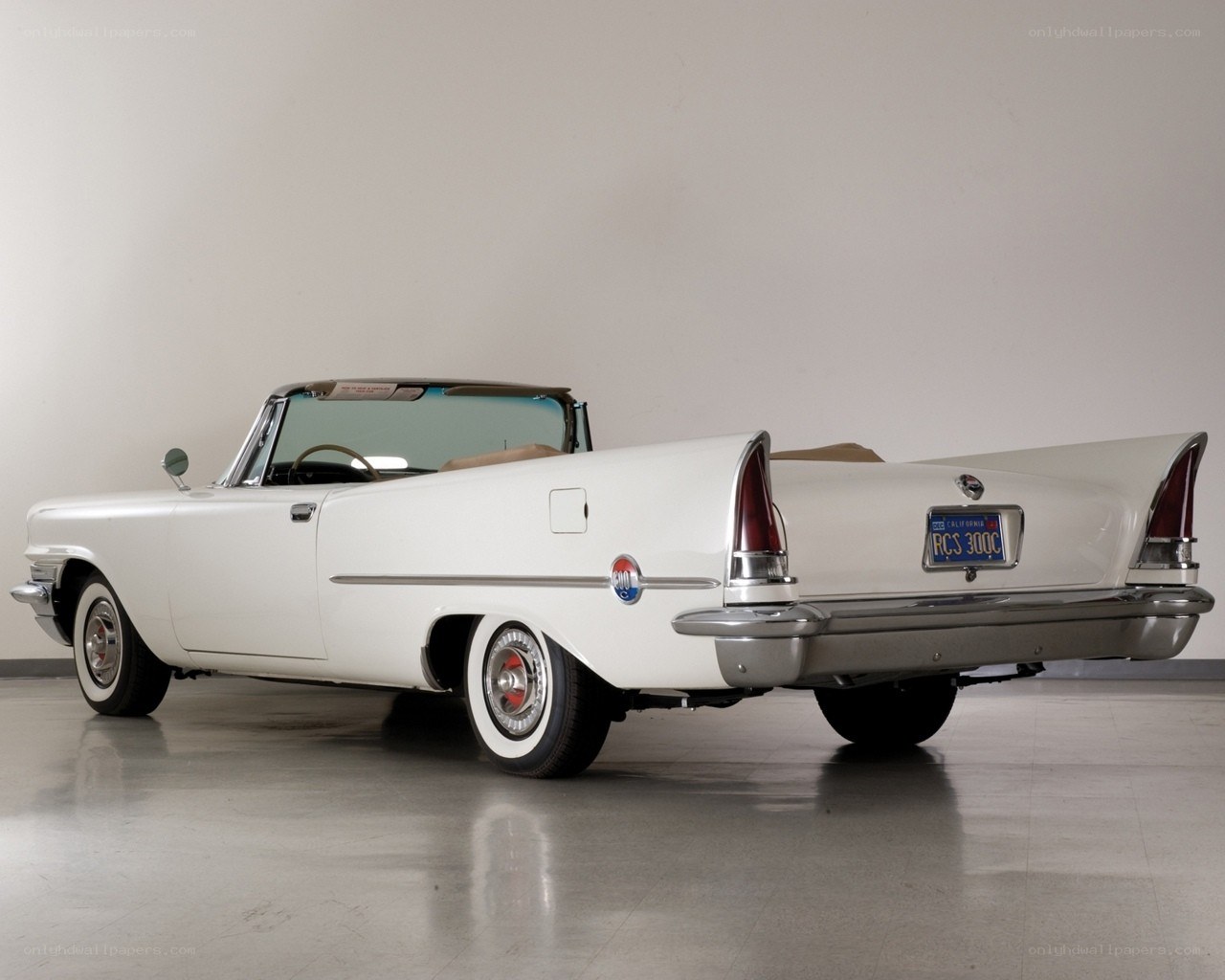white classic convertible car