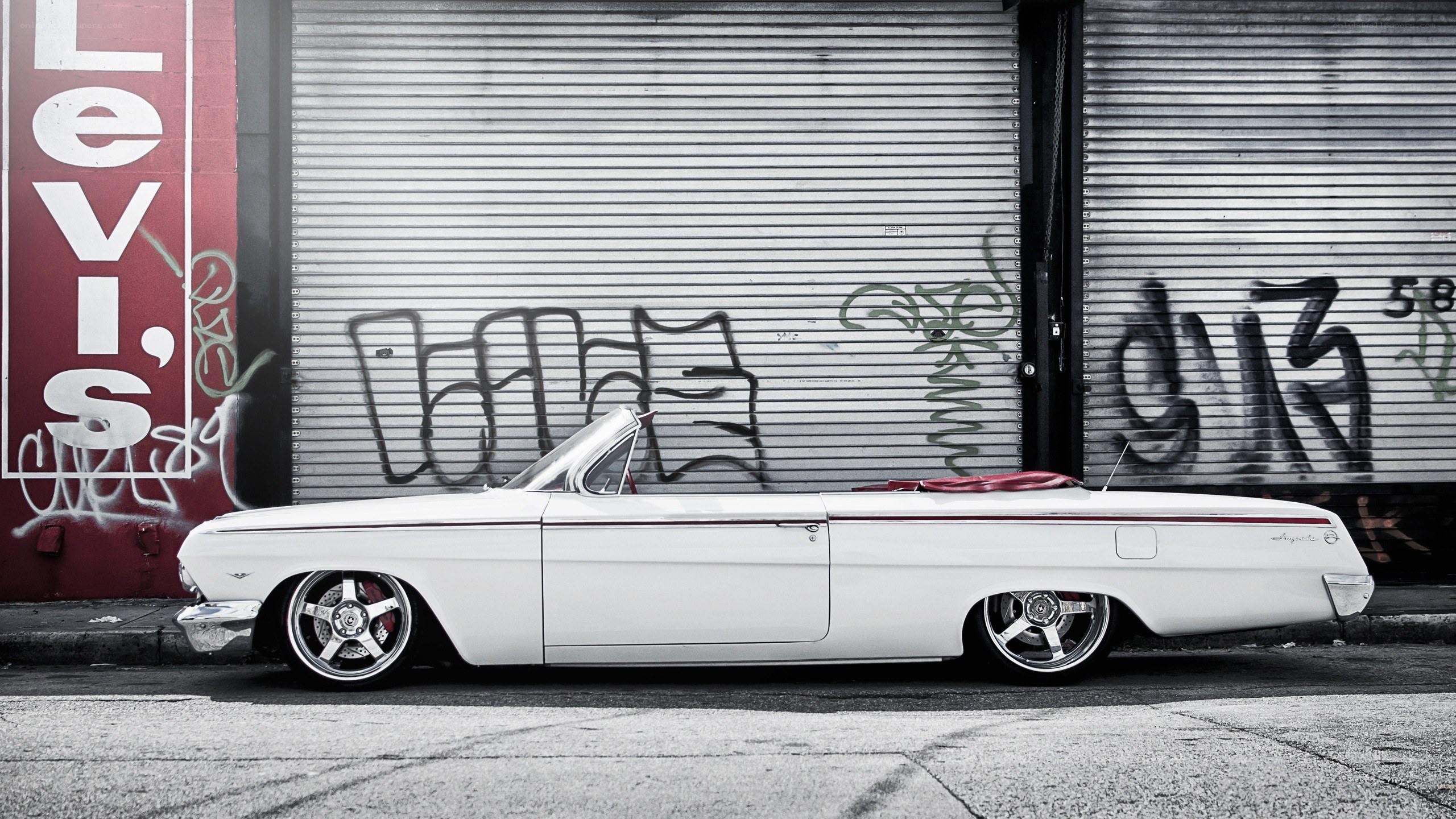 white classic convertible car