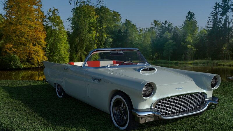 White Classic Convertible Car — Silver
