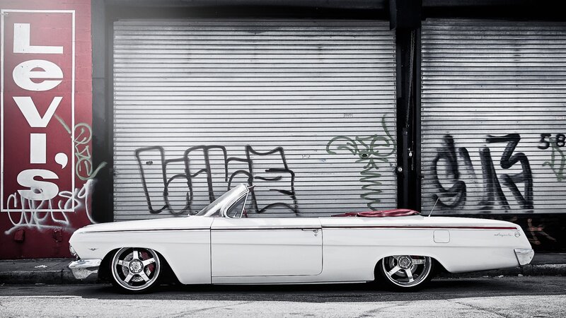 White Classic Convertible — Urban, Photograph