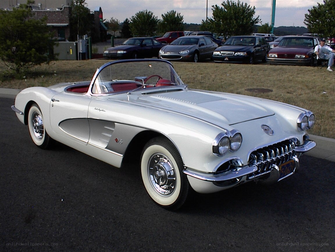 White classic Corvette convertible