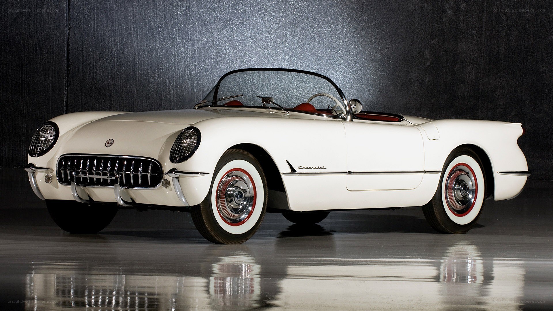 White classic Corvette convertible