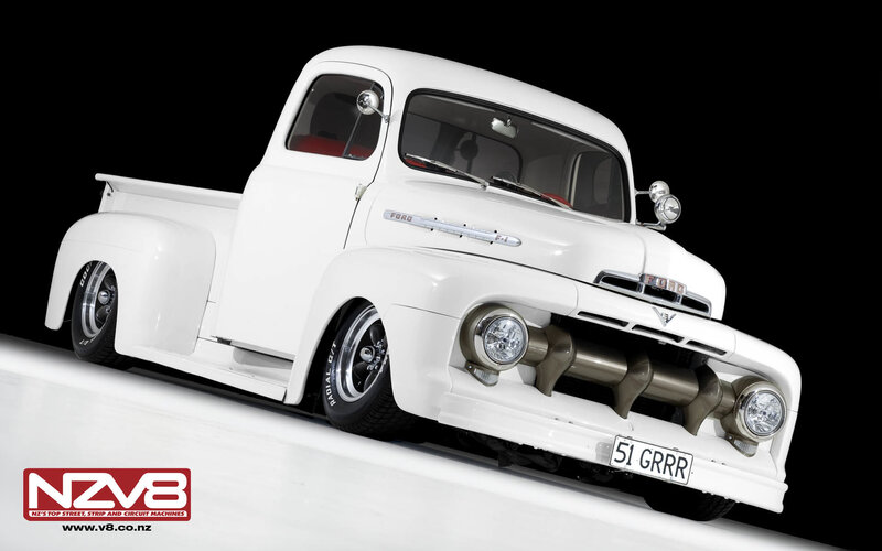 white classic ford truck
