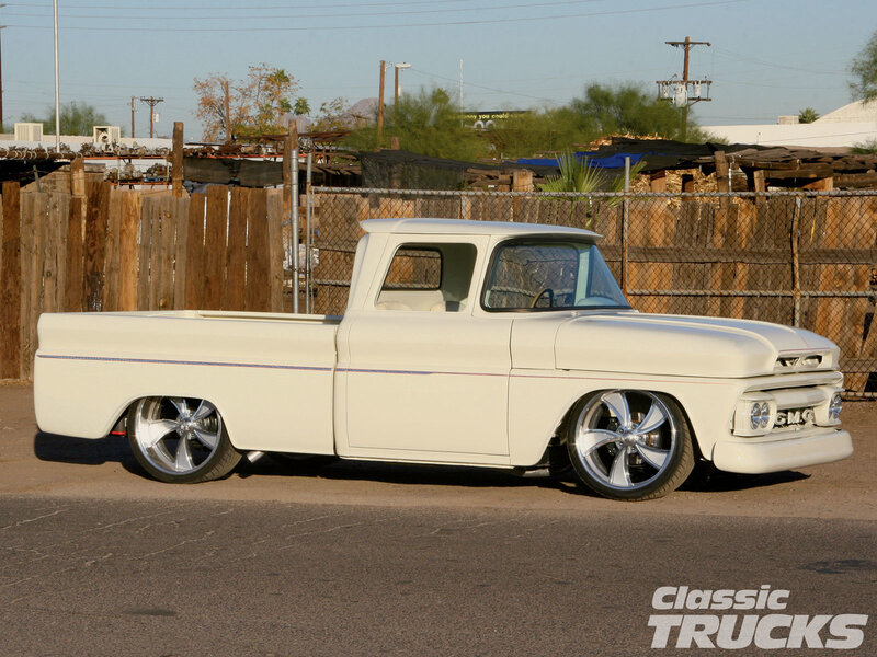 white classic gmc truck