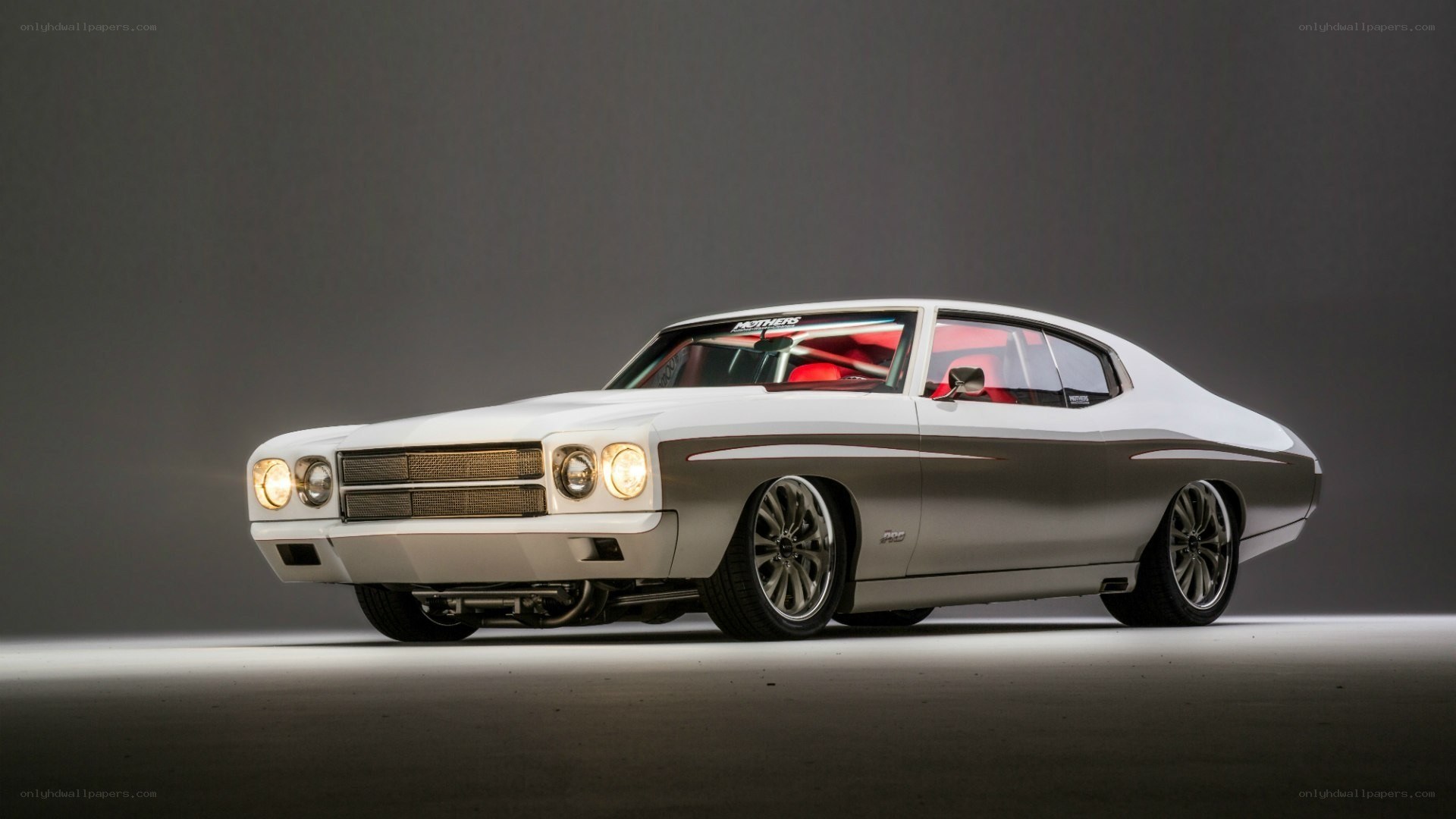 white classic muscle car
