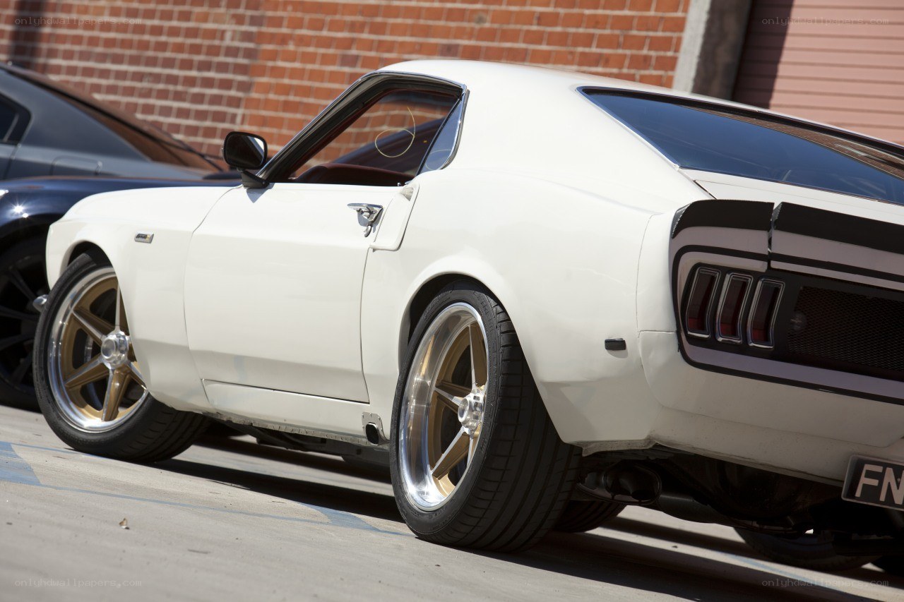 white classic muscle car